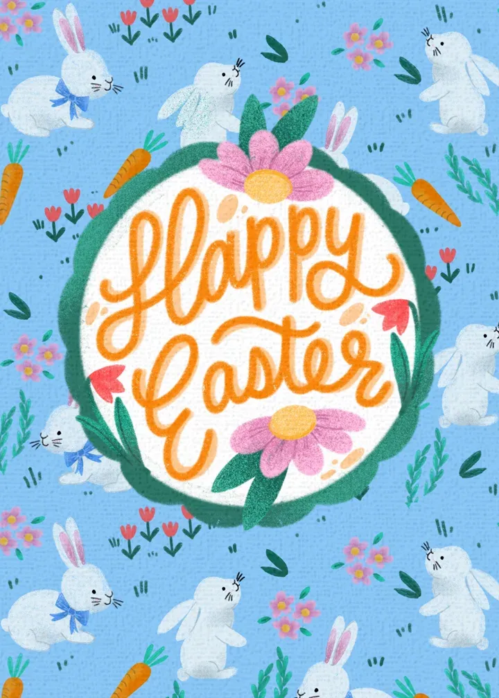 Vintage Easter Pattern card front