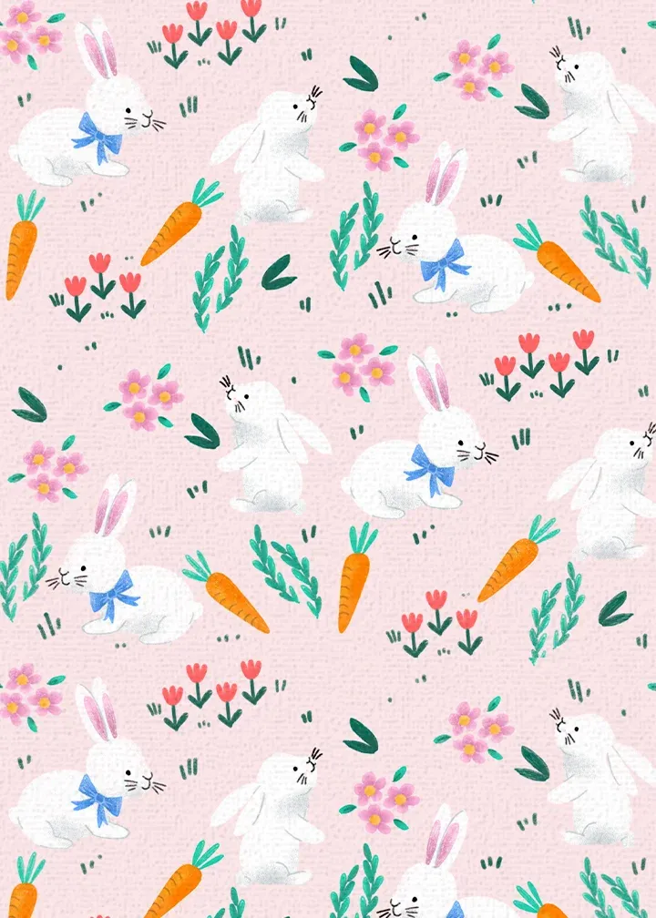 Vintage Easter Pattern card inside left