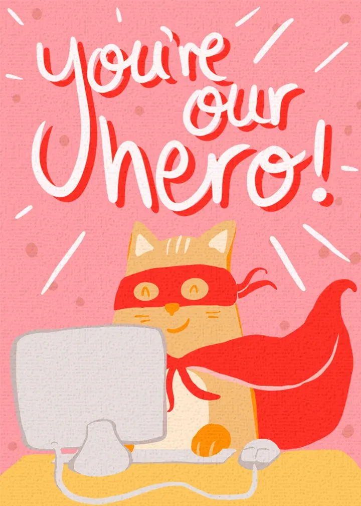 Boss's Day Hero card front