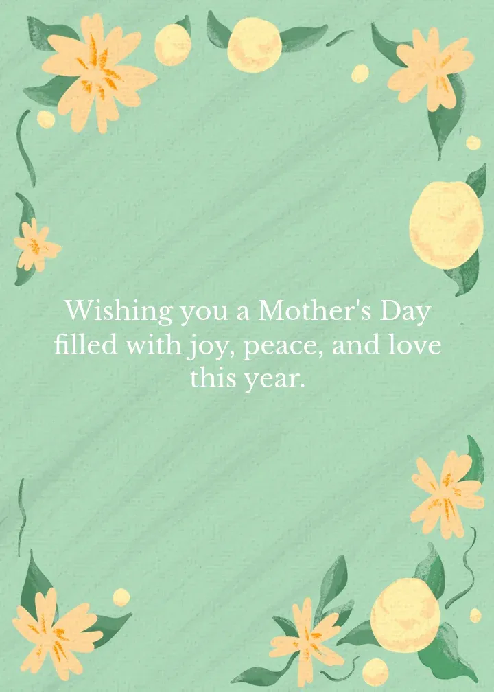Blessings for Mother's Day card inside right