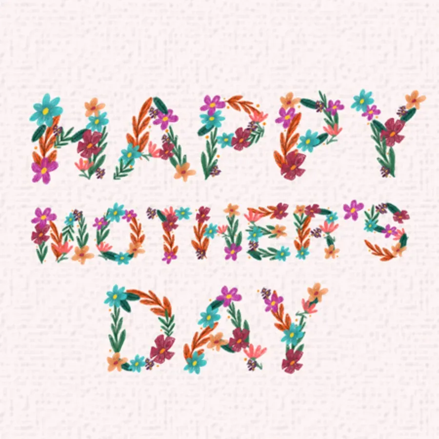 Mom Flower Letters card front