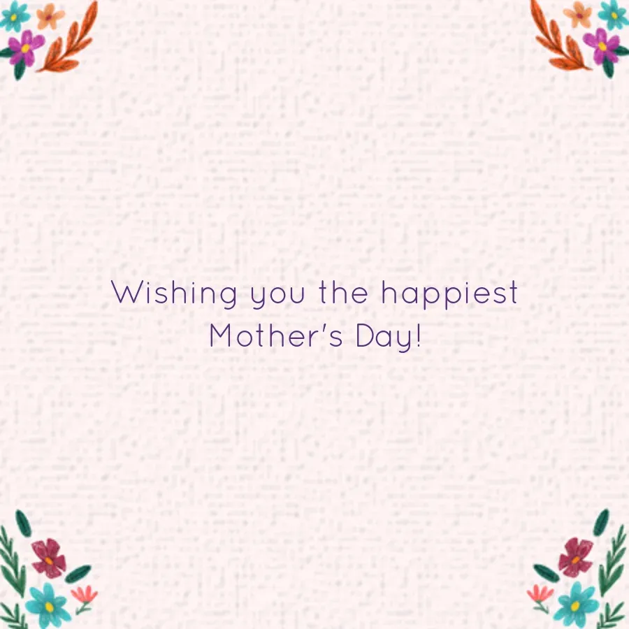 Mom Flower Letters card inside right