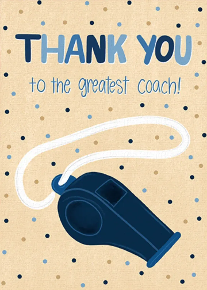 Coach Thanks card front