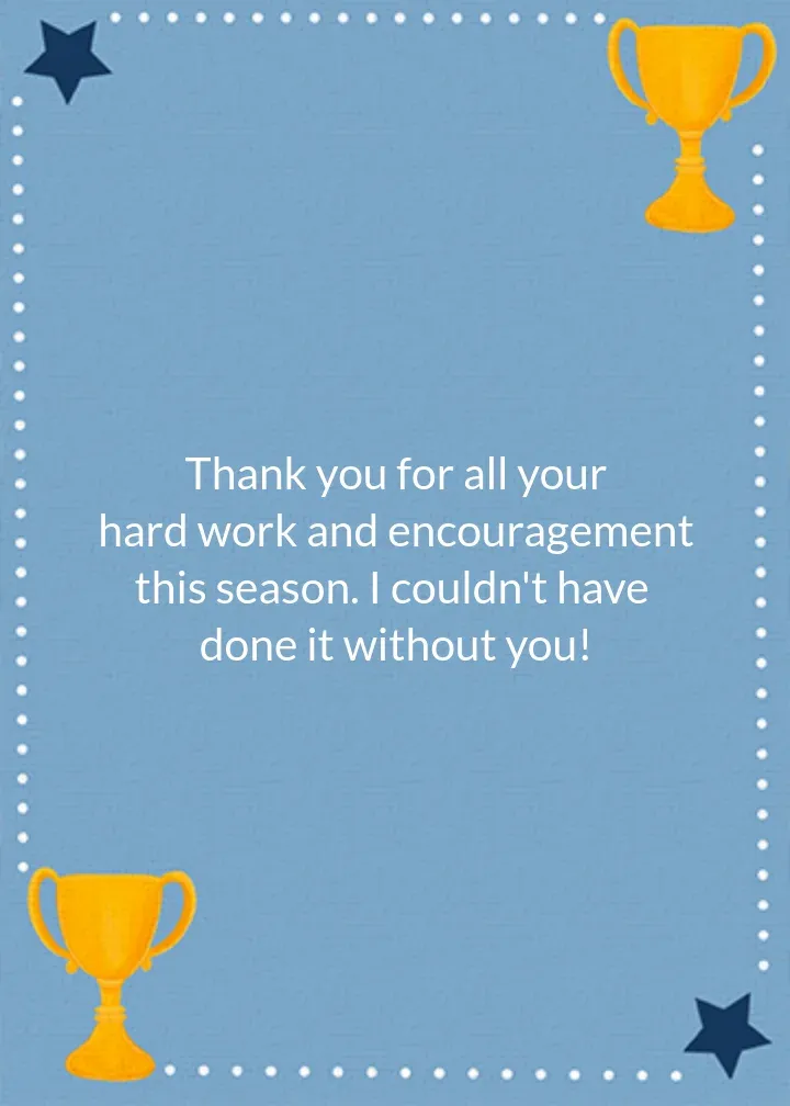 Coach Thanks card inside right