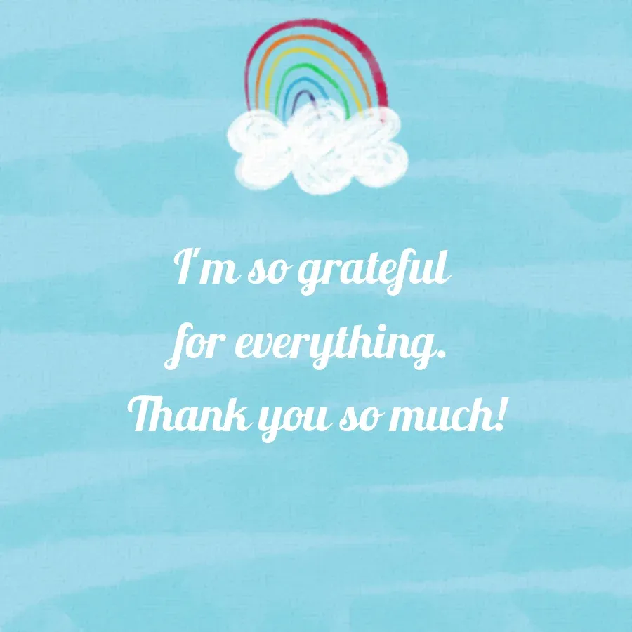 Rainbow Thanks Cloud card inside right