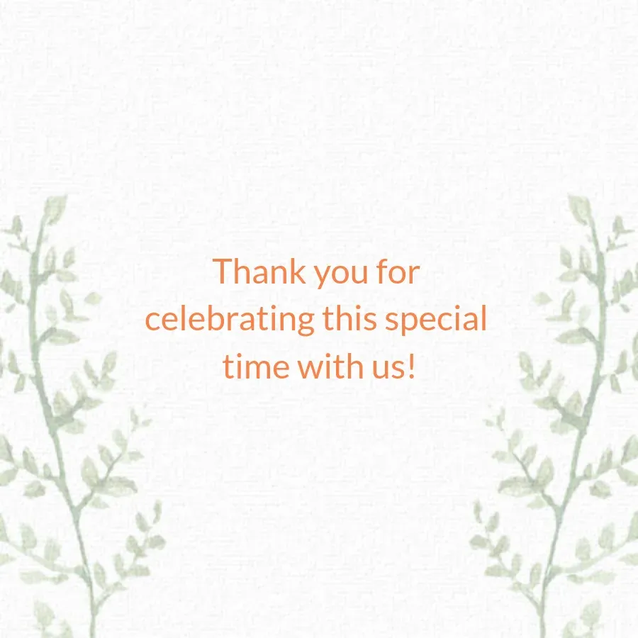 Animal Parade Thanks card inside right