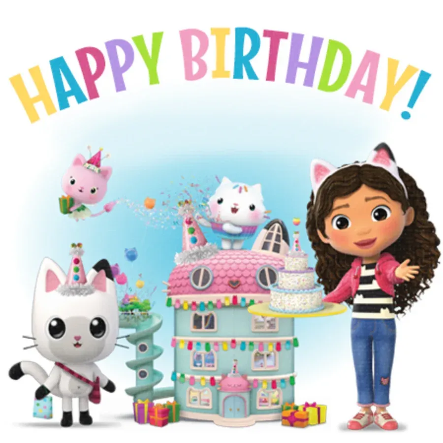 Gabby's Dollhouse Happy Birthday card front