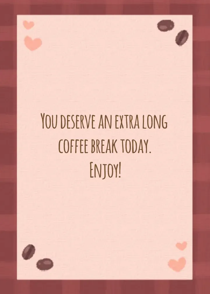 Coffee Club Ribbon card inside right