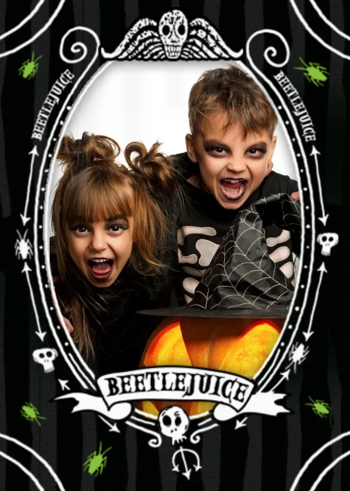 Beetlejuice Photo card front