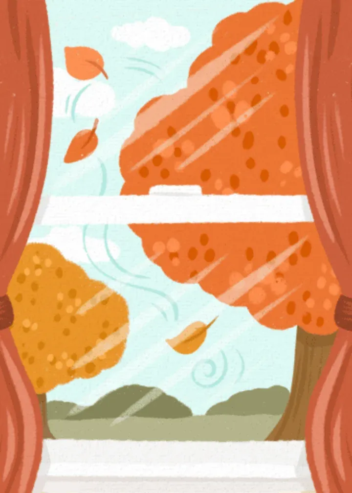 Fall Window card inside left