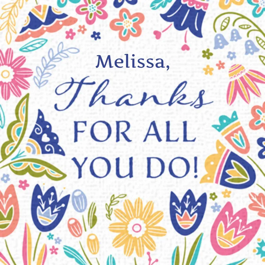 Personalized Thanks card front