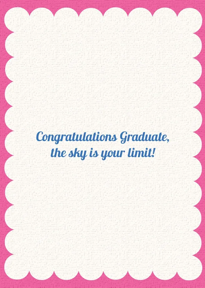 Hot Air Balloon Grad card inside right