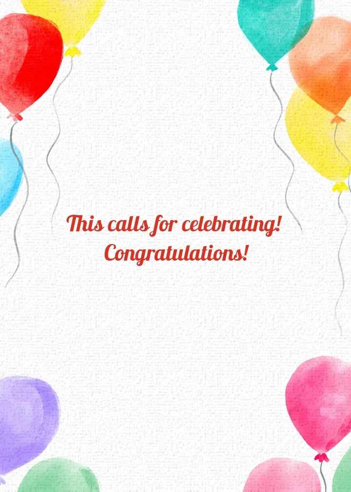 Graduation Balloons card inside right