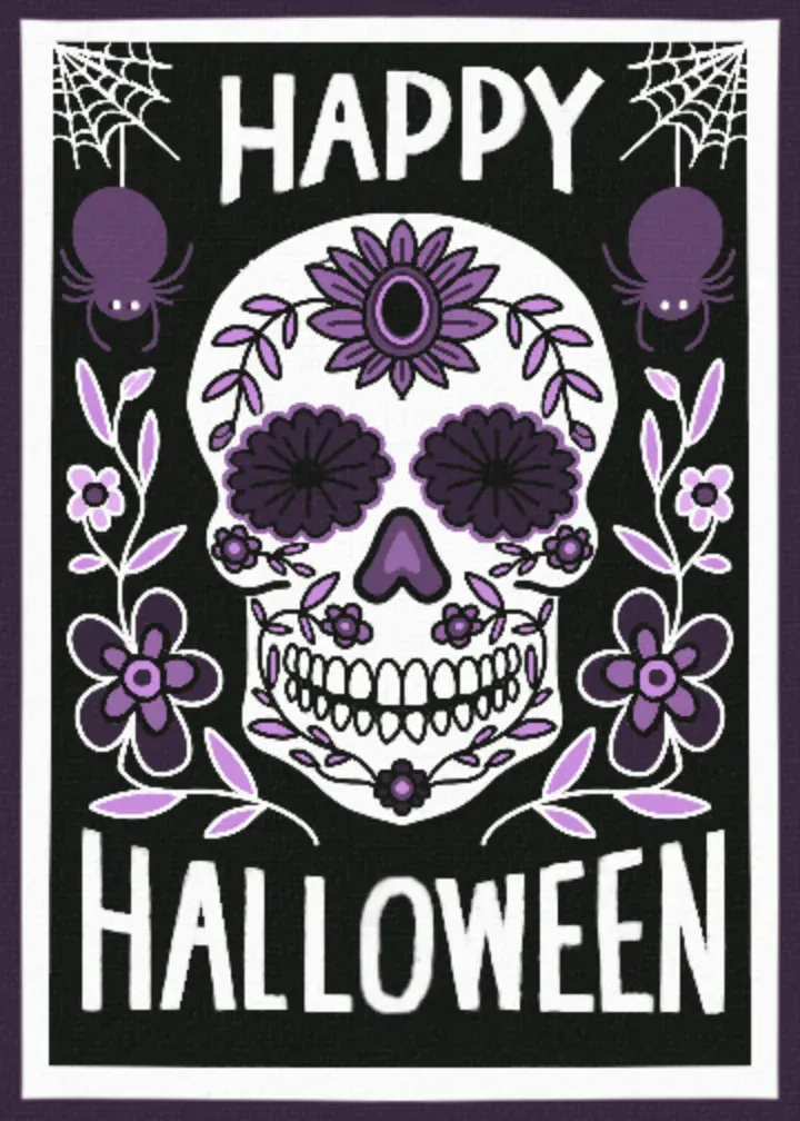 Patterned Skull card front