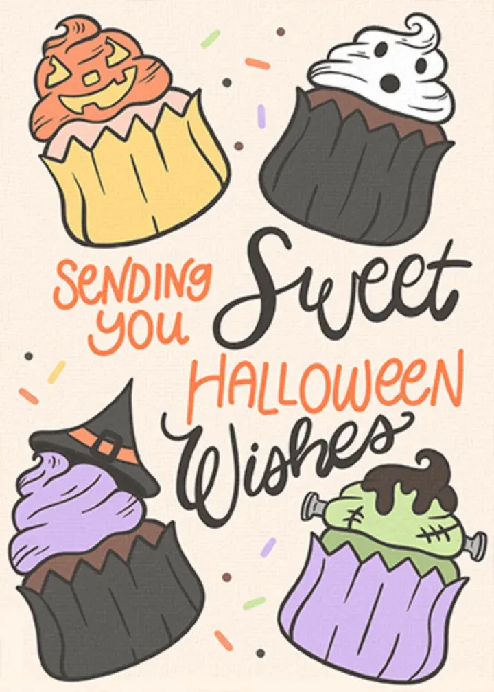 Halloween Cupcakes card front