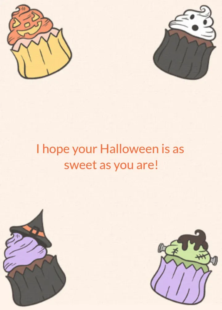 Halloween Cupcakes card inside right