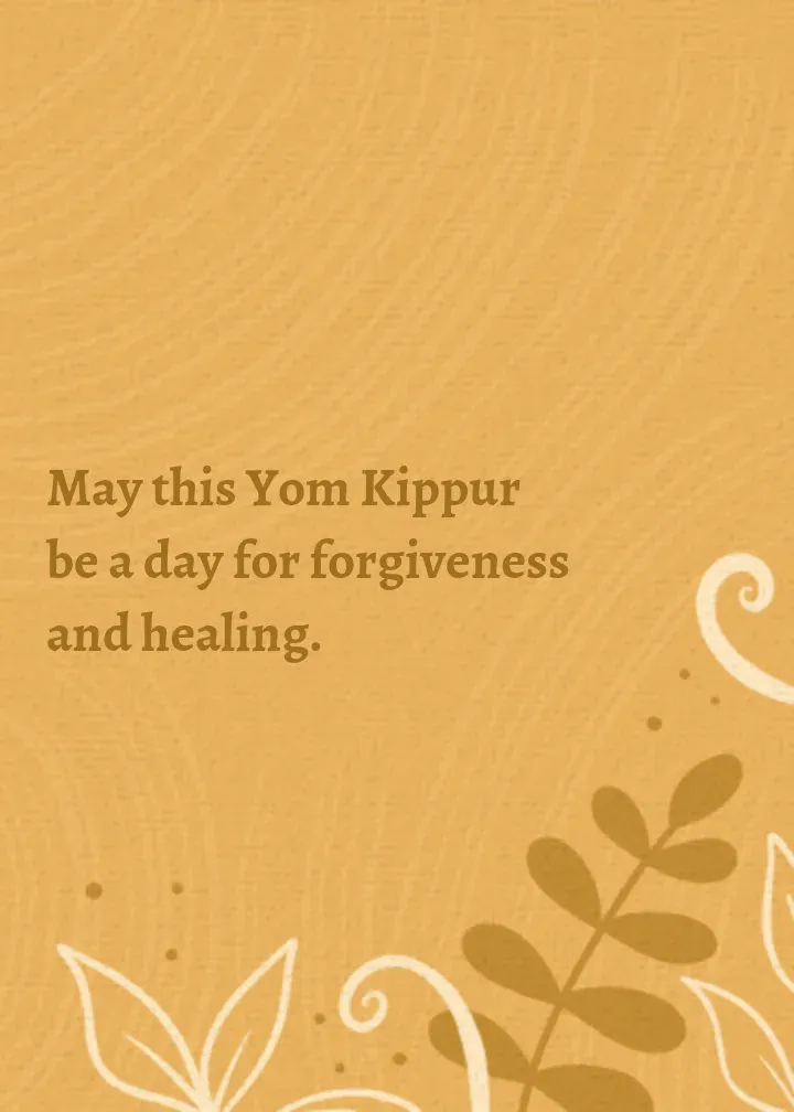 Yom Kippur Greetings card inside right