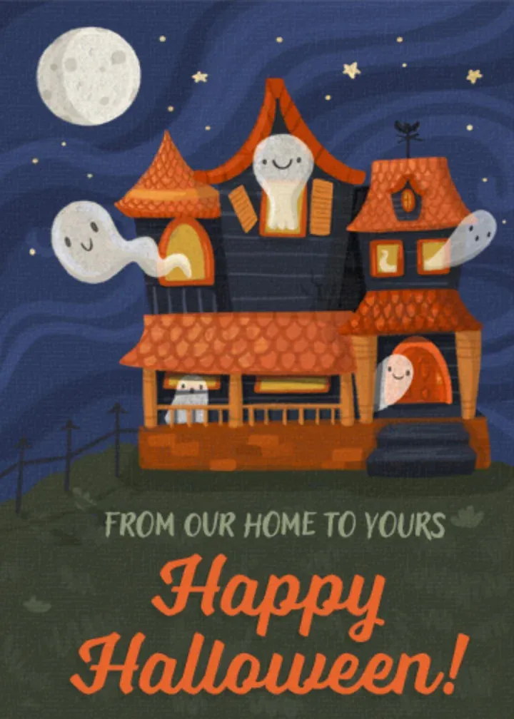 Haunted House card front