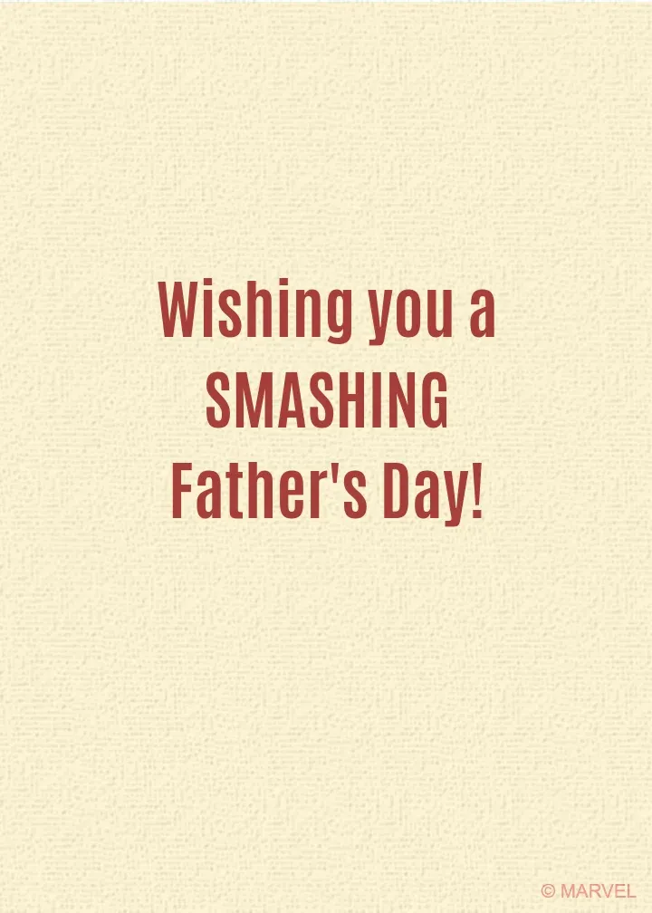 Hulk Father's Day card inside right