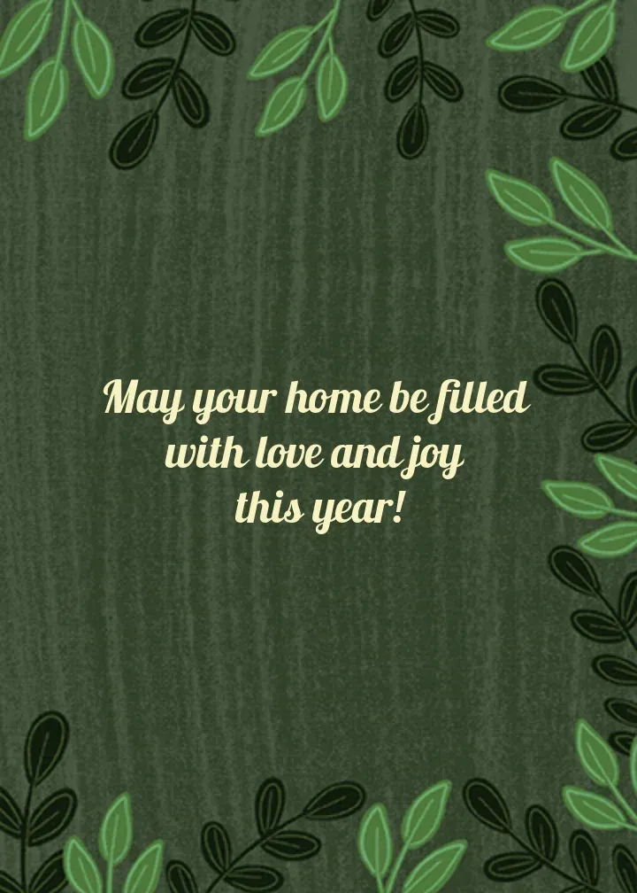 Sweet New Year Wishes card inside right