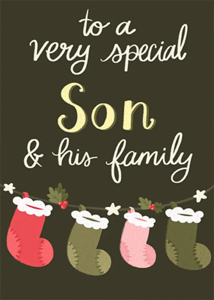 Son Family Stockings card front