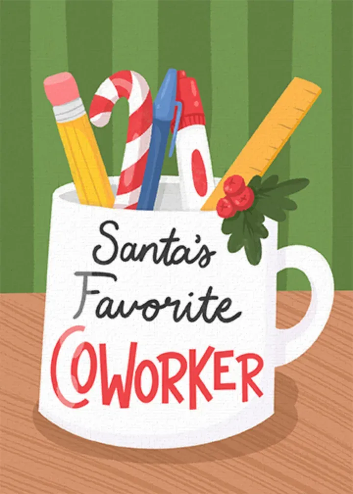 Santa's Favorite Coworker card front