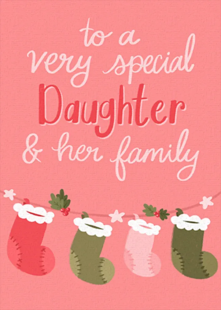 Daughter Family Stockings card front