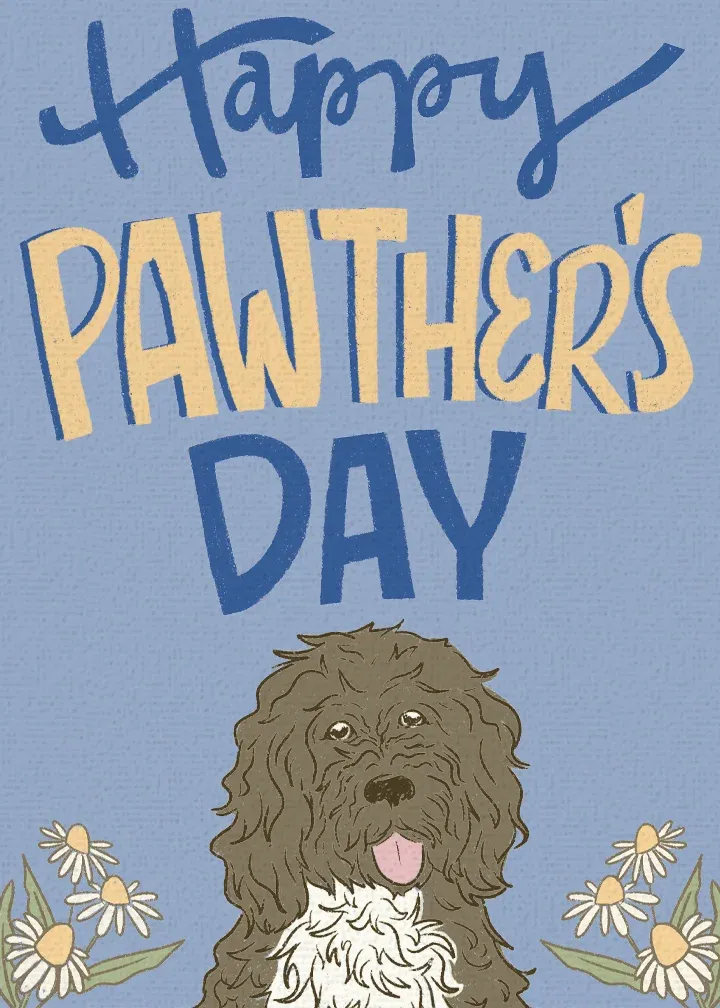 Pawther's Day Dog card front