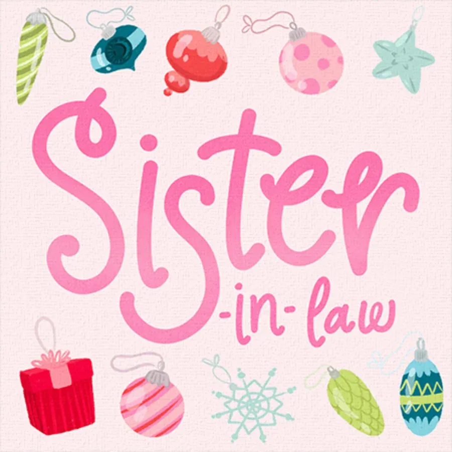 Sister-in-Law Retro Ornaments card front