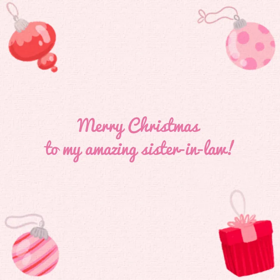 Sister-in-Law Retro Ornaments card inside right