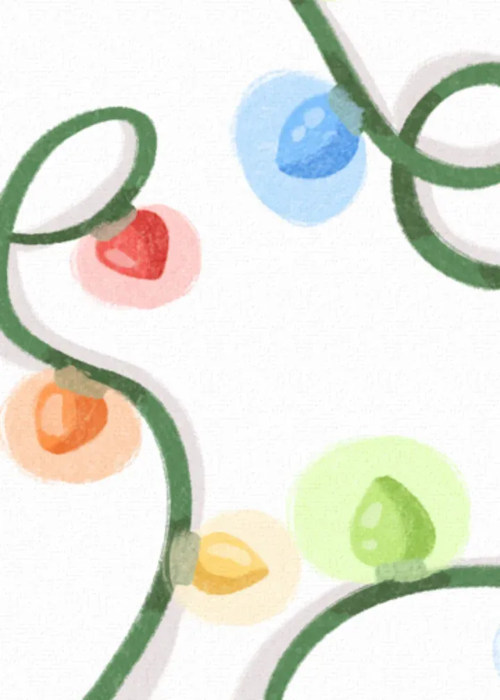 Mom Holiday Lights card inside left