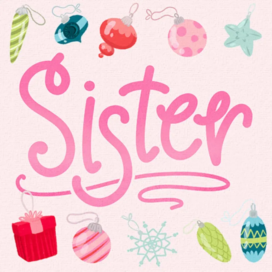 Sister Retro Ornaments card front