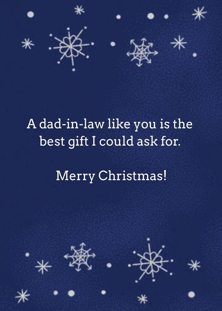 Dad-in-Law Merry Snowflakes card inside right