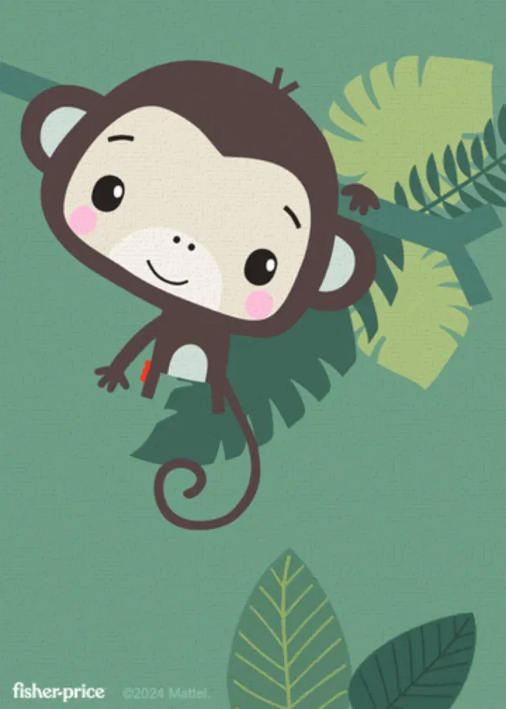 Fisher-Price | Welcome Little Monkey card inside left