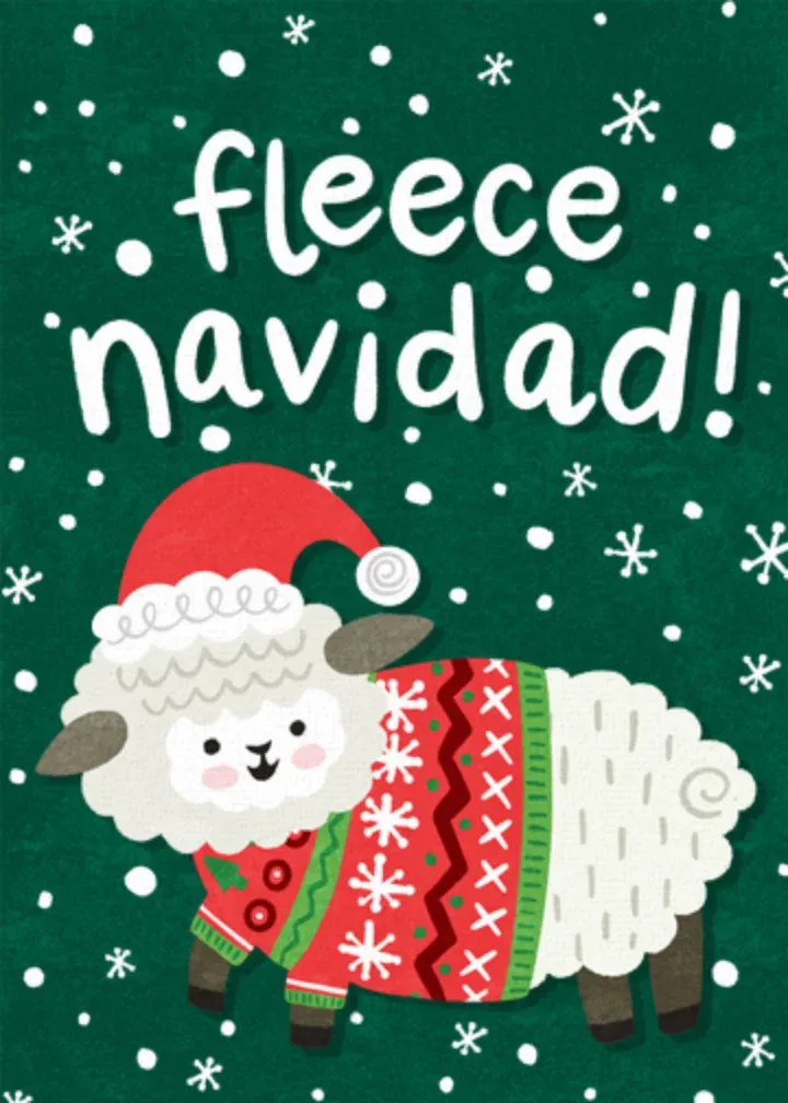Fleece Navidad card front