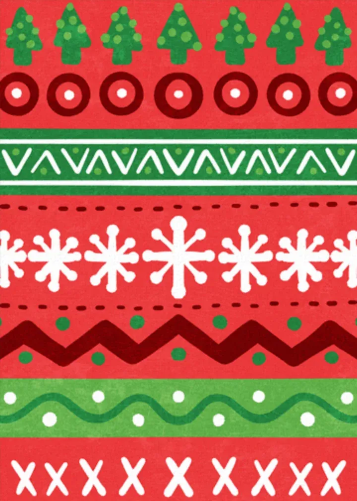 Fleece Navidad card inside left