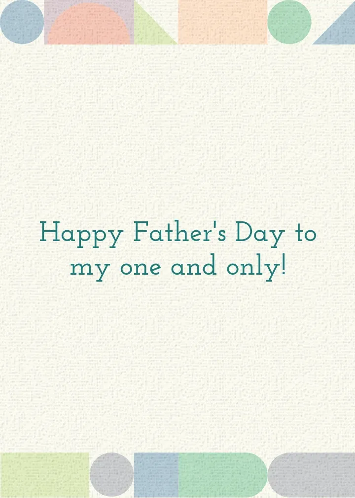 To My Husband On Father's Day card inside right