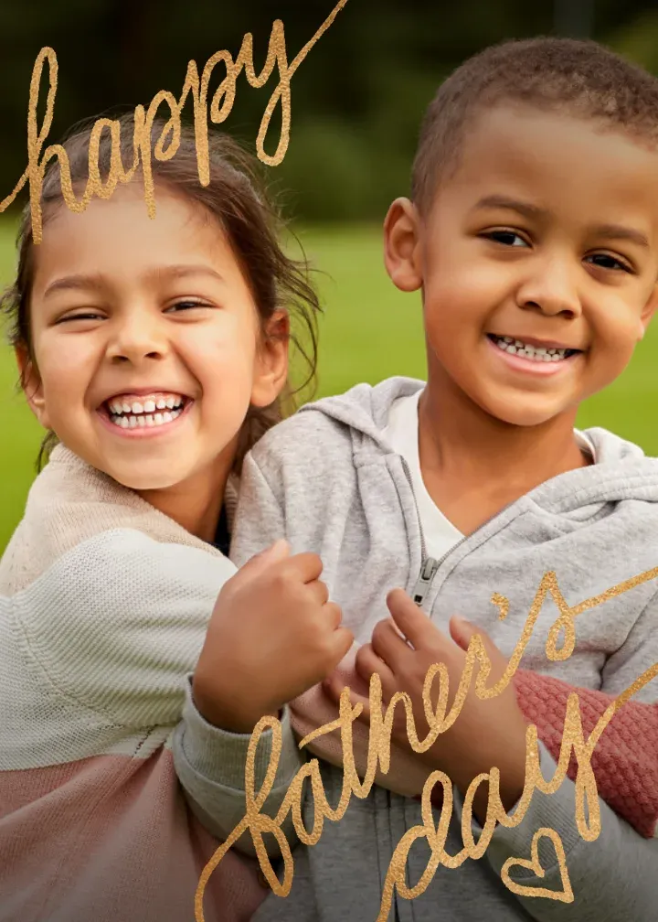 Father's Day Script Photo card front