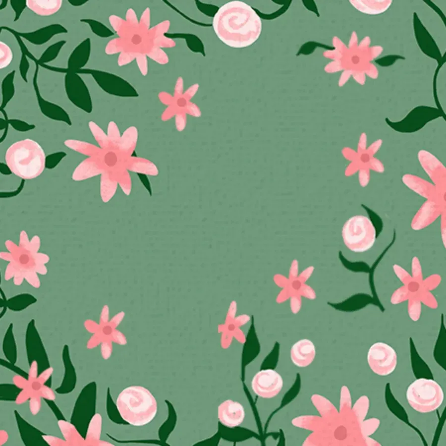 Pink Floral Granddaughter card inside left