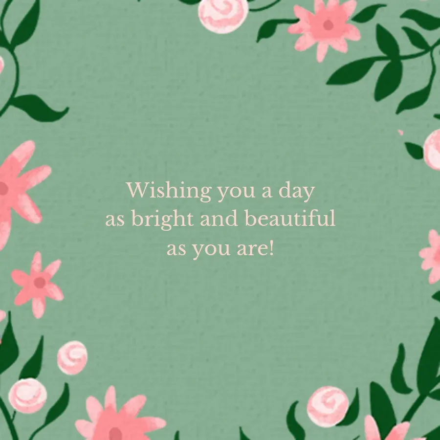 Pink Floral Granddaughter card inside right