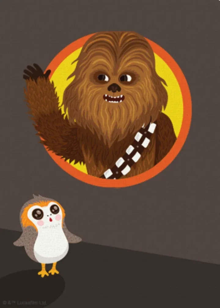 Star Wars Chewbacca card inside left