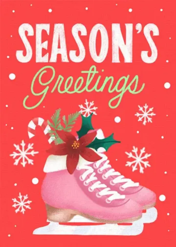 Season's Greetings Skates card front
