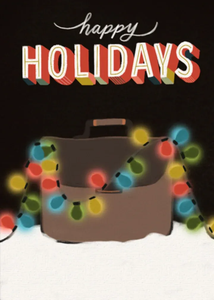 Holiday Briefcase card front