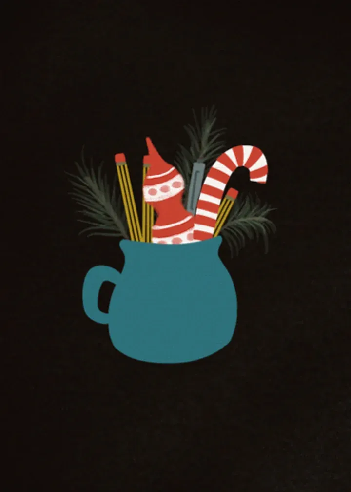 Holiday Briefcase card inside left