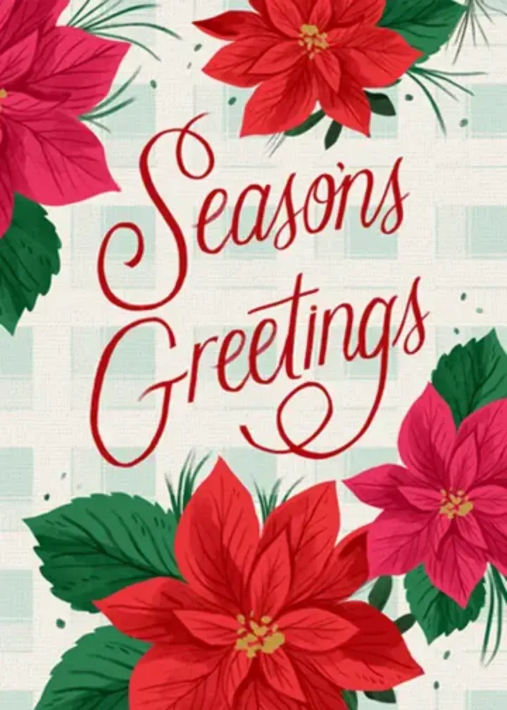 Season's Greetings Floral card front