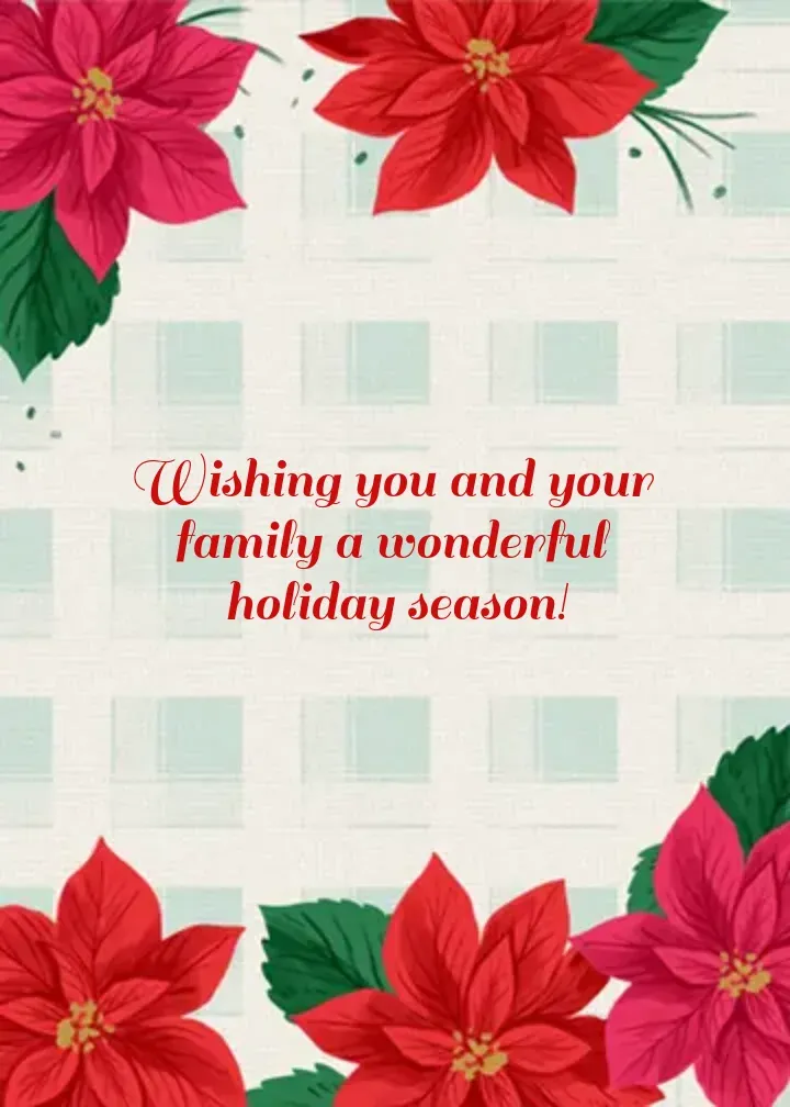 Season's Greetings Floral card inside right