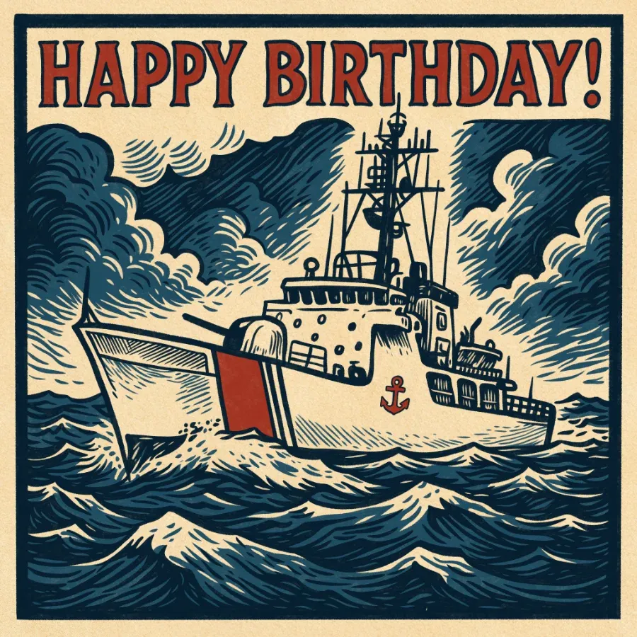 Coast Guard Birthday card front