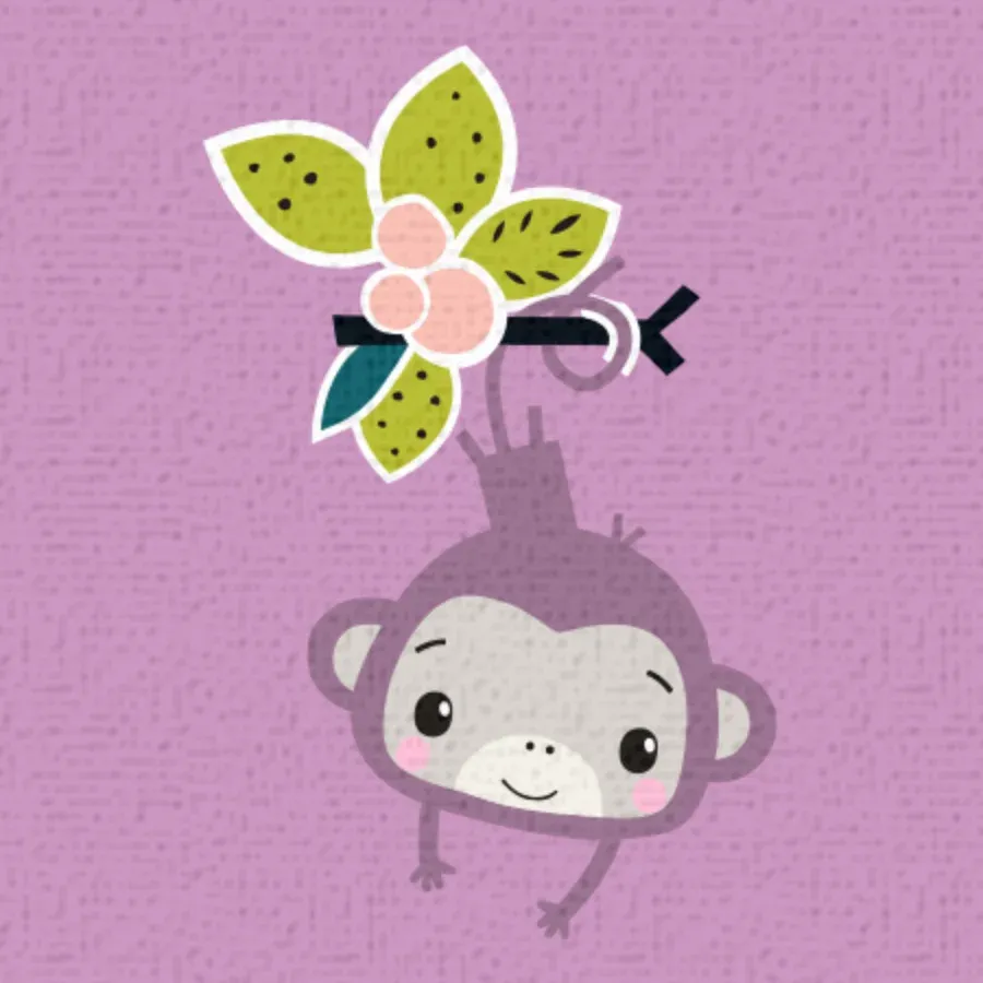 Fisher-Price | Purple Monkey card inside left