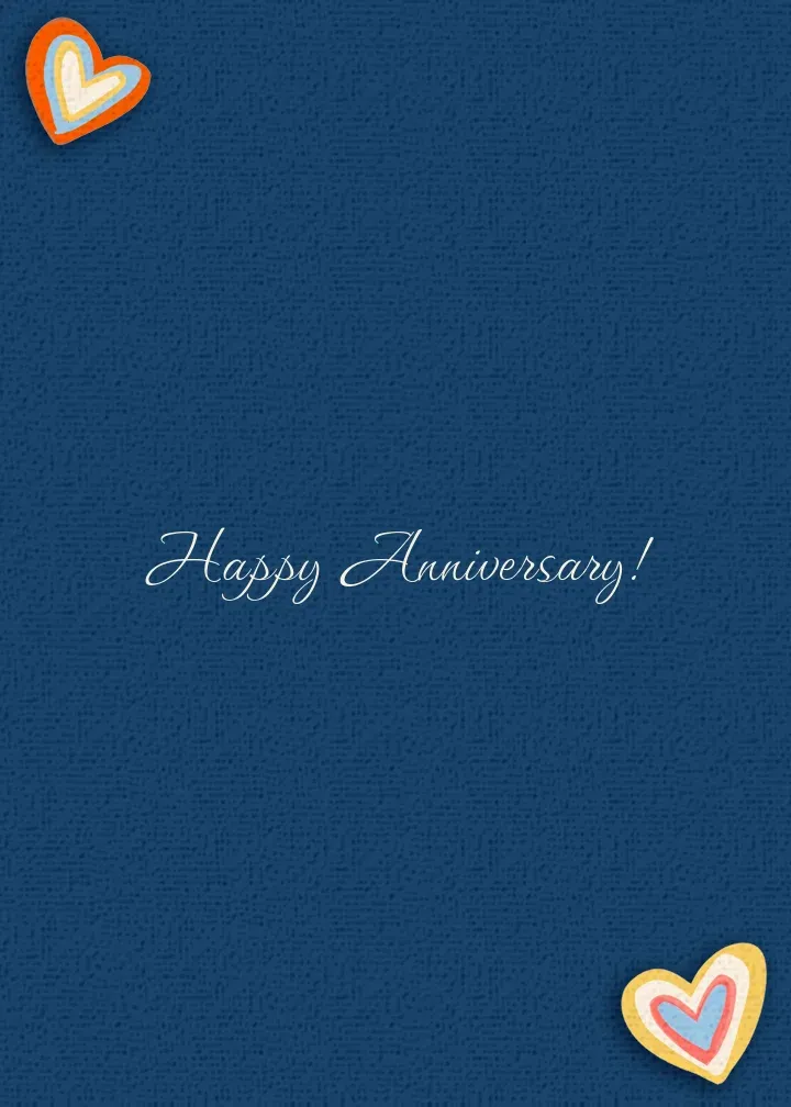 Rainbow Anniversary Hearts card inside right