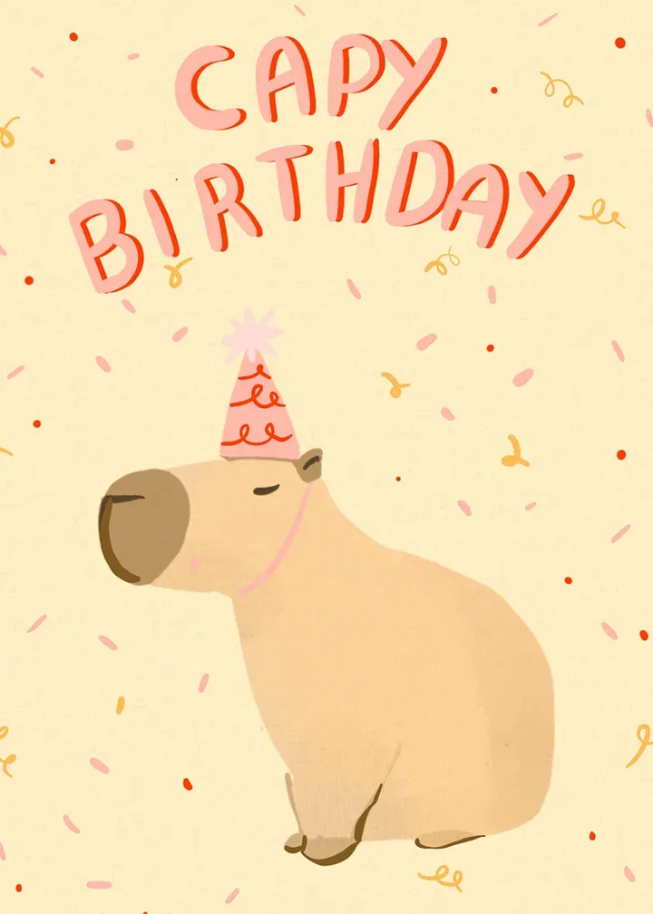 Capy Birthday card front